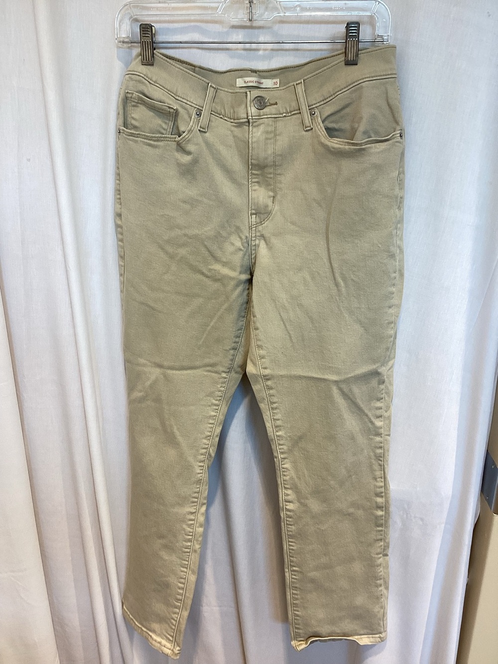 Light Tan  High-Rise Straight Jeans